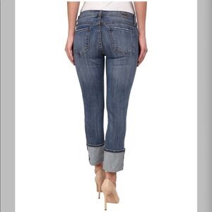 Kut From The Kloth Fray Cuff Cropped Jean Dark Blue Size 4 Catherine Boyfriend